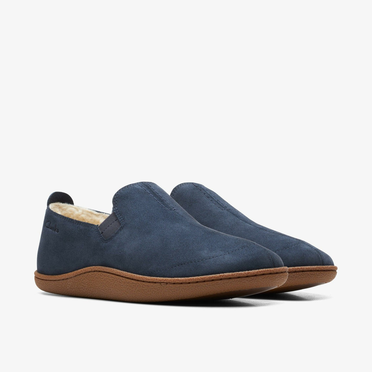 Clarks Home Mocc Slipper Navy Suede