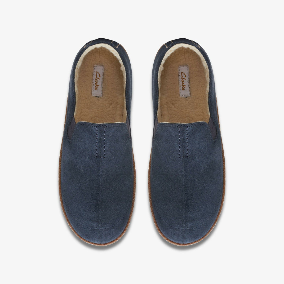 Clarks Home Mocc Slipper Navy Suede