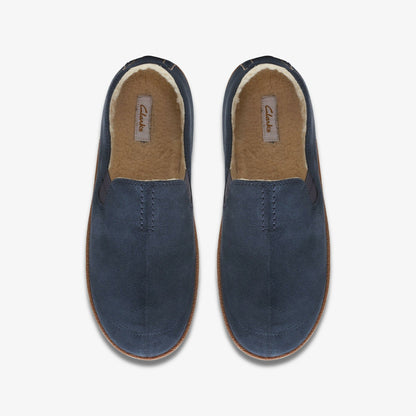 Clarks Home Mocc Slipper Navy Suede