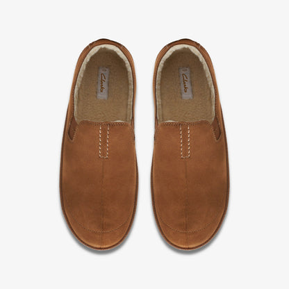 Clarks Home Mocc Slipper Tan Suede