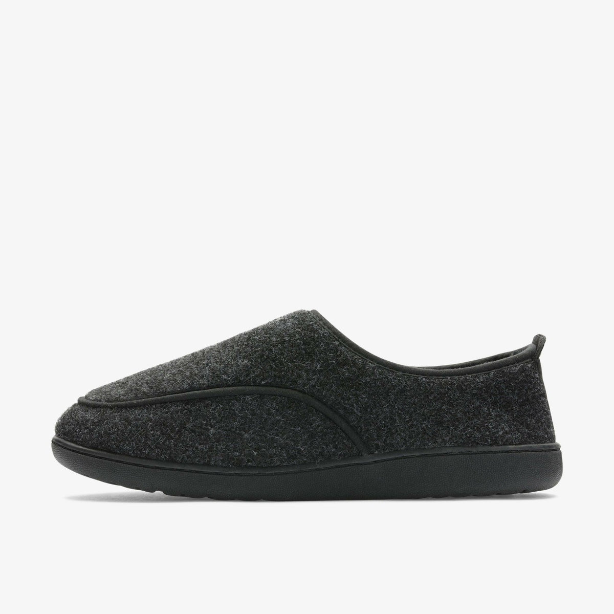 Clarks King Riptape Slipper Dark Grey Felt
