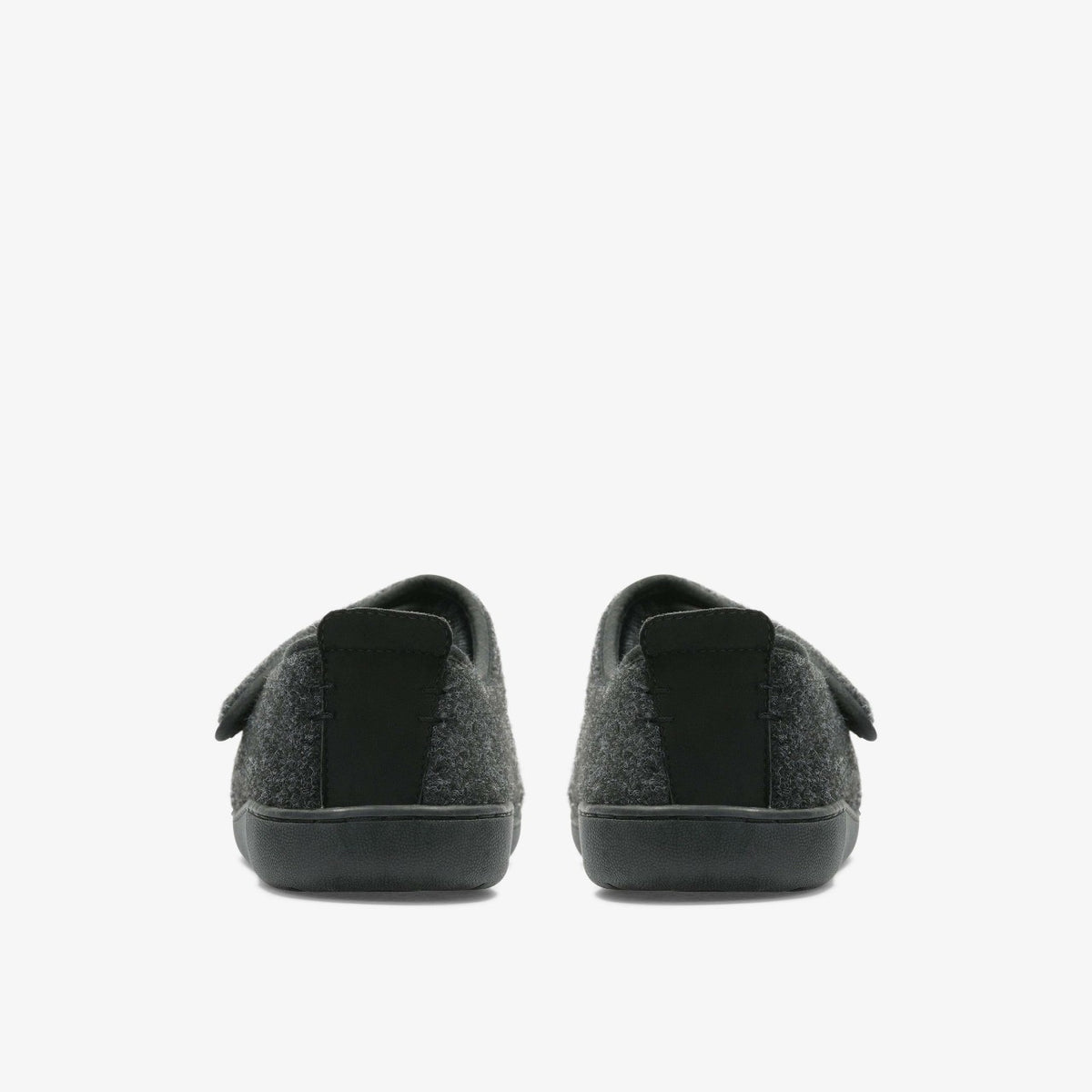 Clarks King Riptape Slipper Dark Grey Felt