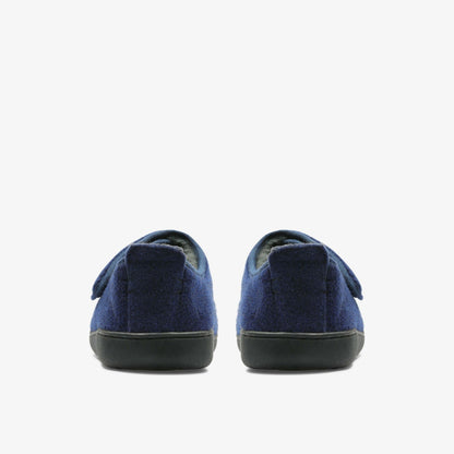 Clarks King Riptape Slipper Navy