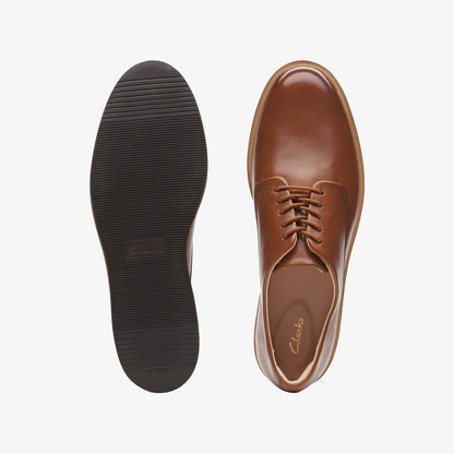 Clarks Glickly Derby Dark Tan Leather