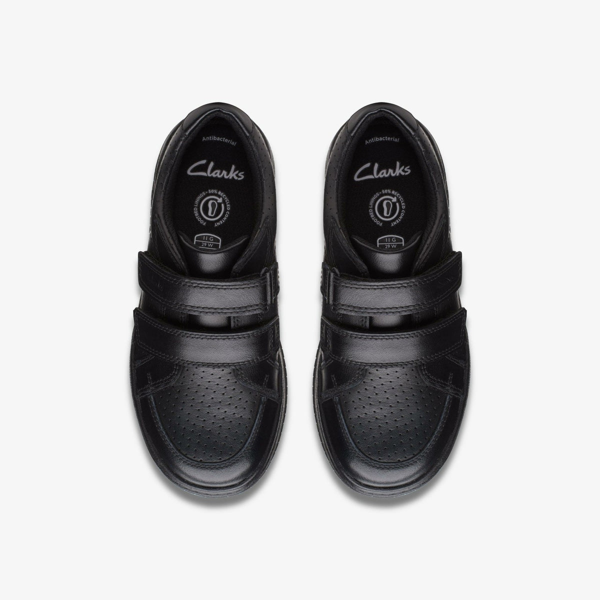 Clarks Fawn Strap Kid Black Leather