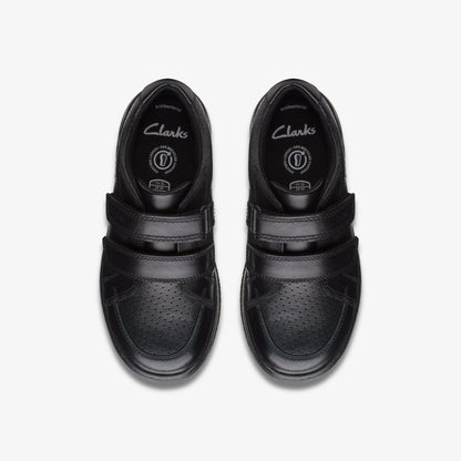 Clarks Fawn Strap Kid Black Leather