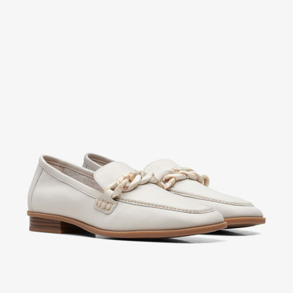Clarks Sarafyna Iris Loafer White Leather