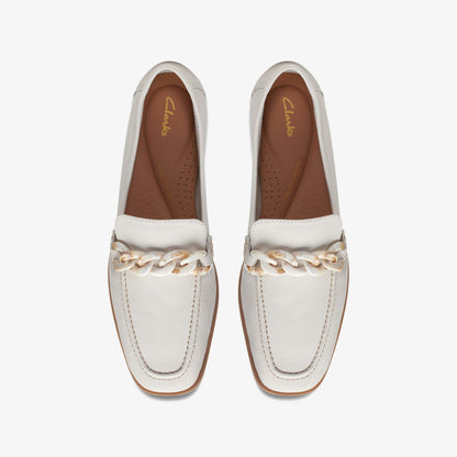Clarks Sarafyna Iris Loafer White Leather