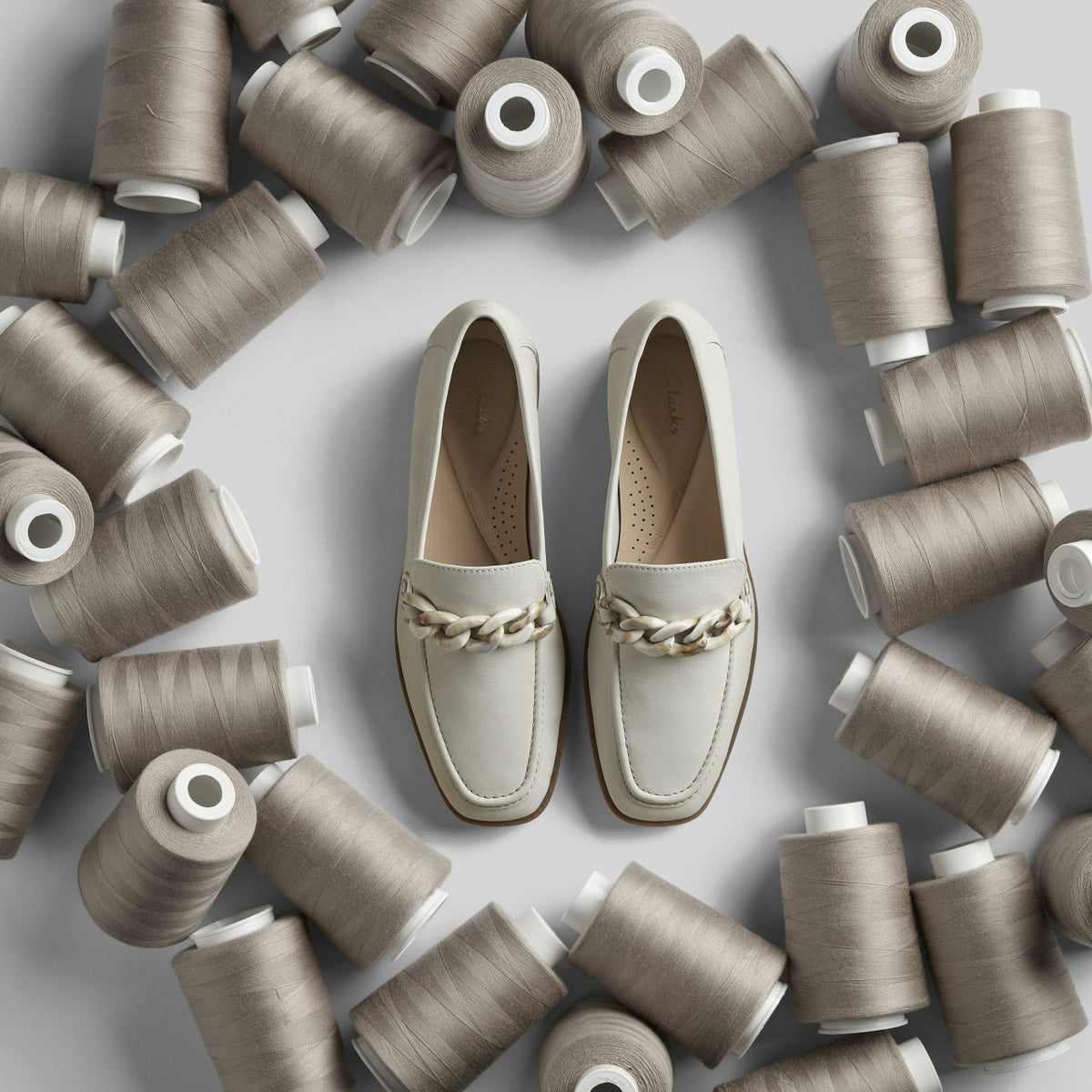 Clarks Sarafyna Iris Loafer White Leather