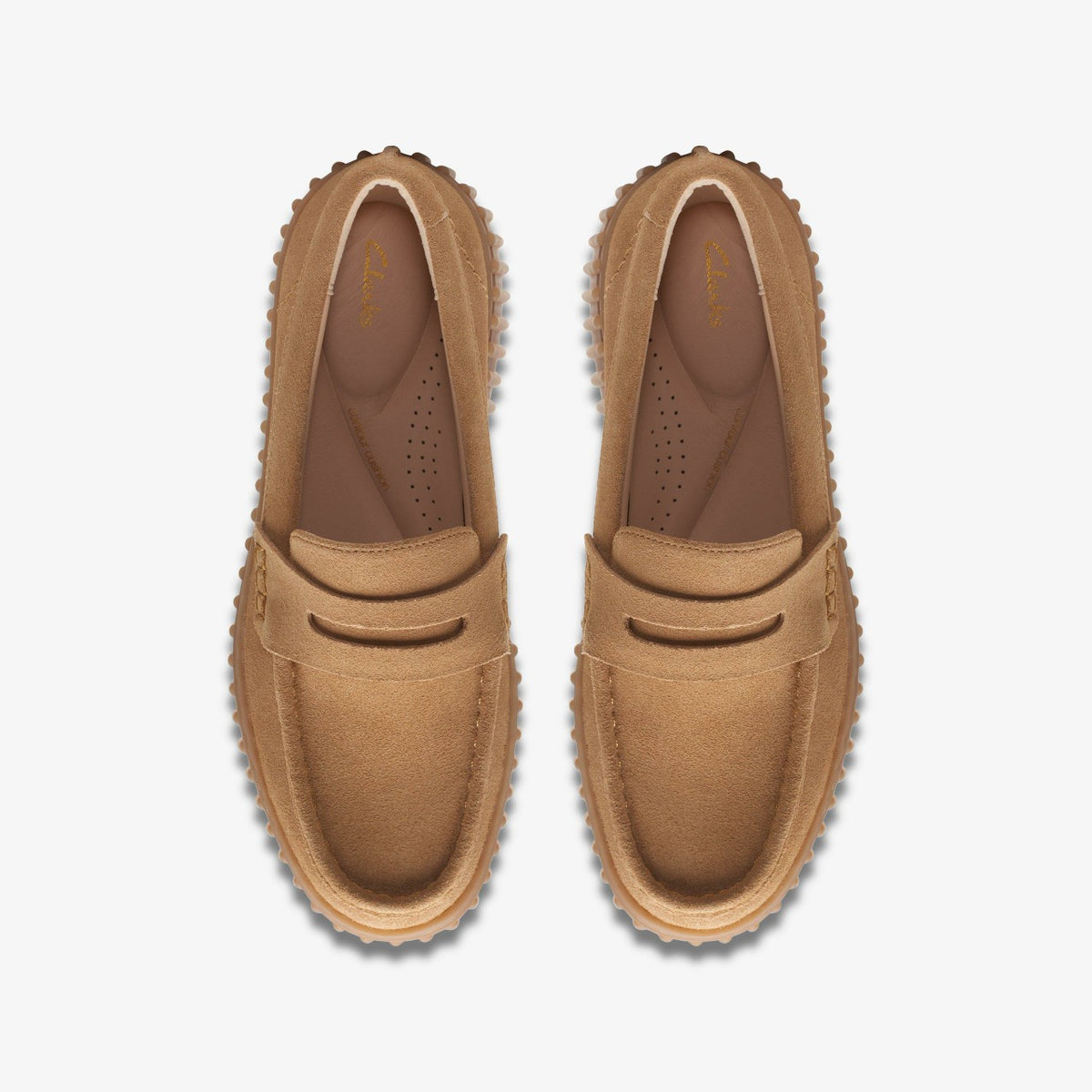 Clarks Torhill Penny Loafer Light Tan Suede