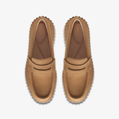 Clarks Torhill Penny Loafer Light Tan Suede