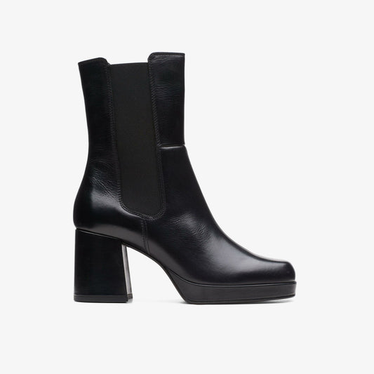 Clarks Pique Up Black Leather