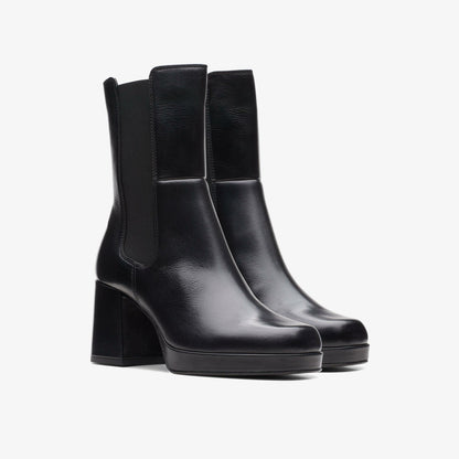 Clarks Pique Up Black Leather
