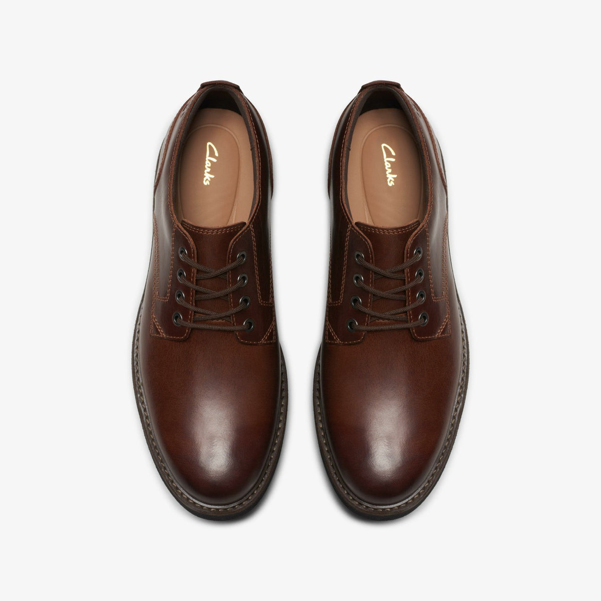 Clarks Batcombe Tie Dark Tan Leather