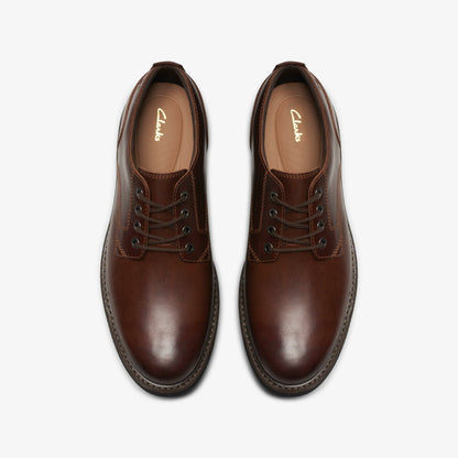 Clarks Batcombe Tie Dark Tan Leather