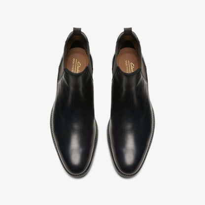 Clarks Craft Arlo Top Chelsea Boot Black Leather