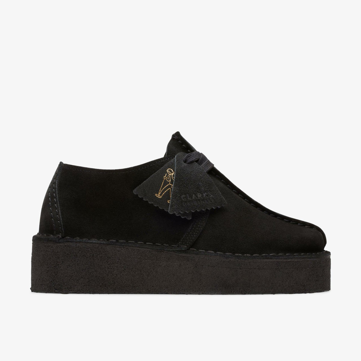 Clarks Trek Wedge Black Suede