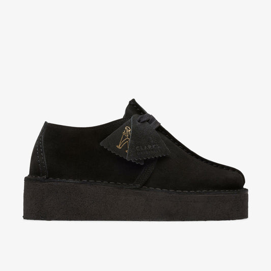 Clarks Trek Wedge Black Suede
