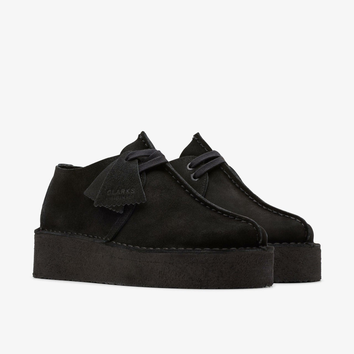 Clarks Trek Wedge Black Suede