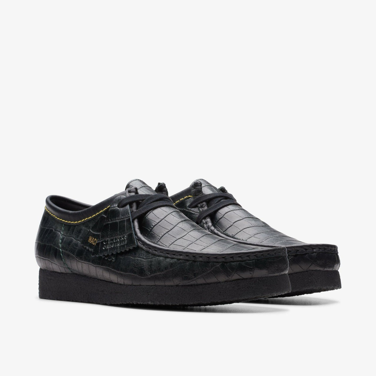 Clarks Wallabee Black Crocodile