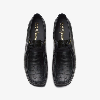 Clarks Wallabee Black Crocodile