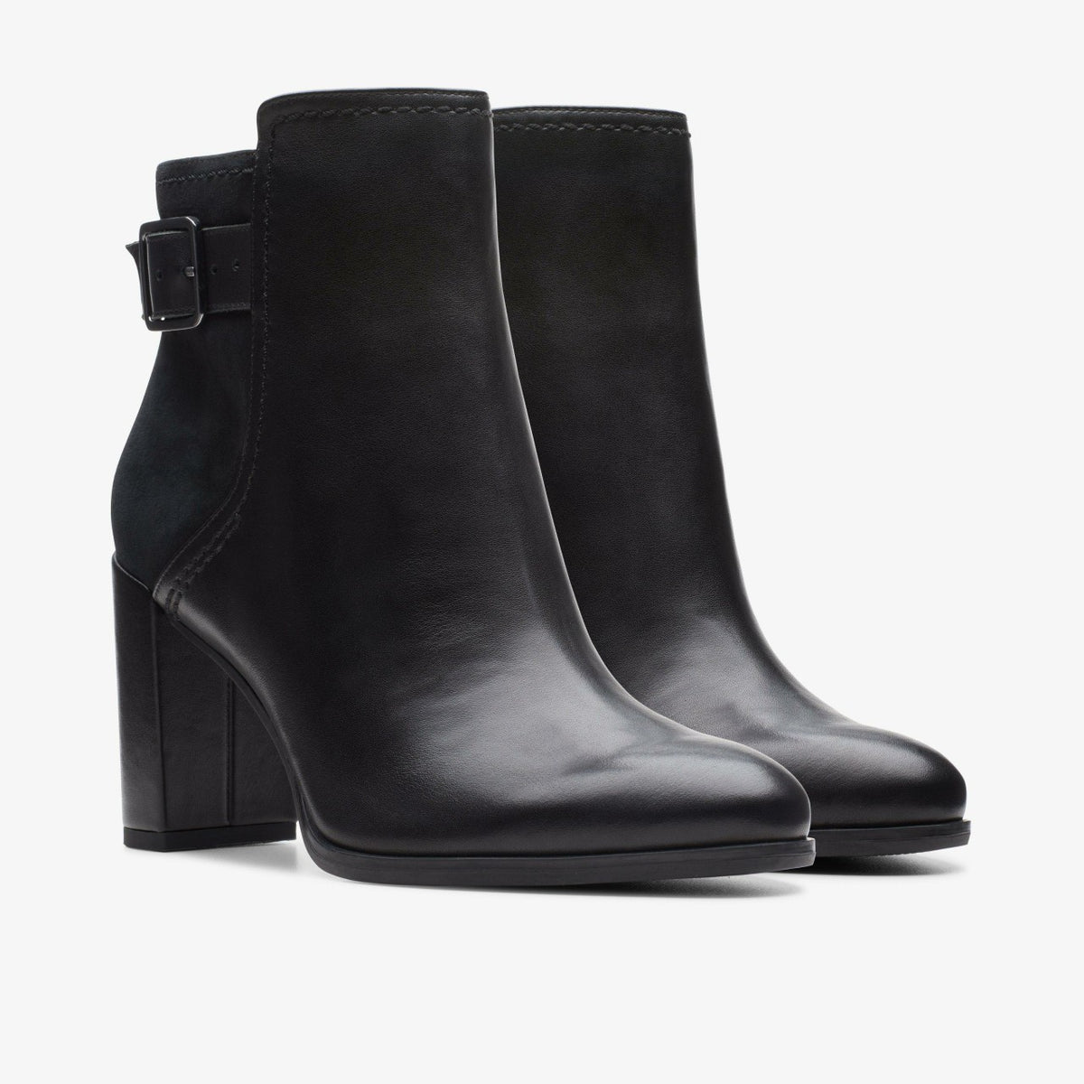 Clarks Freva 85 Buckle Black Leather