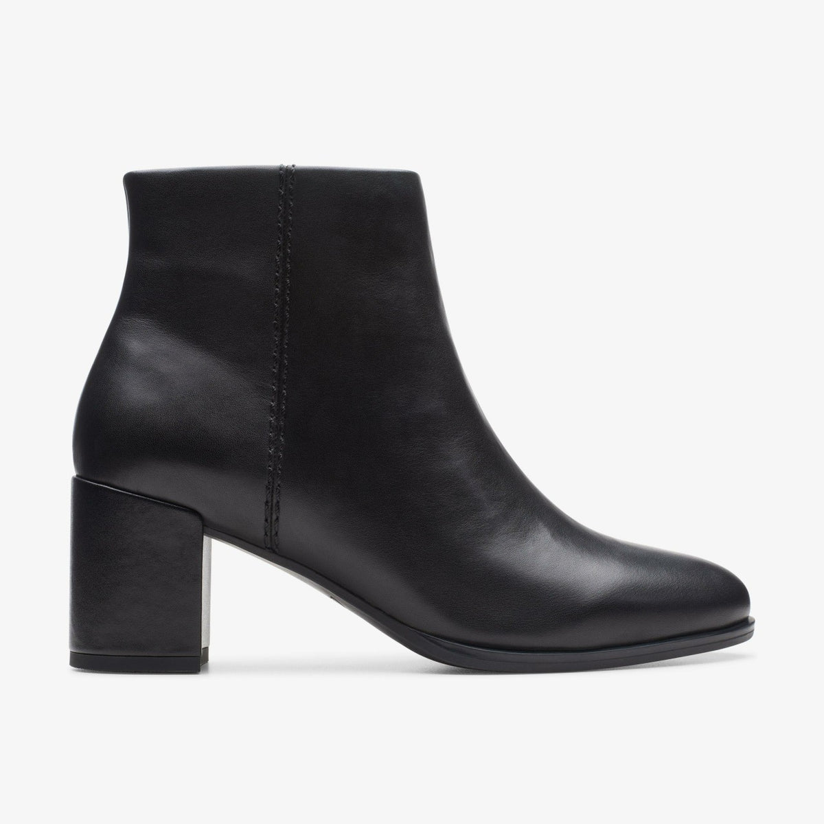 Clarks Freva 55 Zip Ankle Boot Black Leather