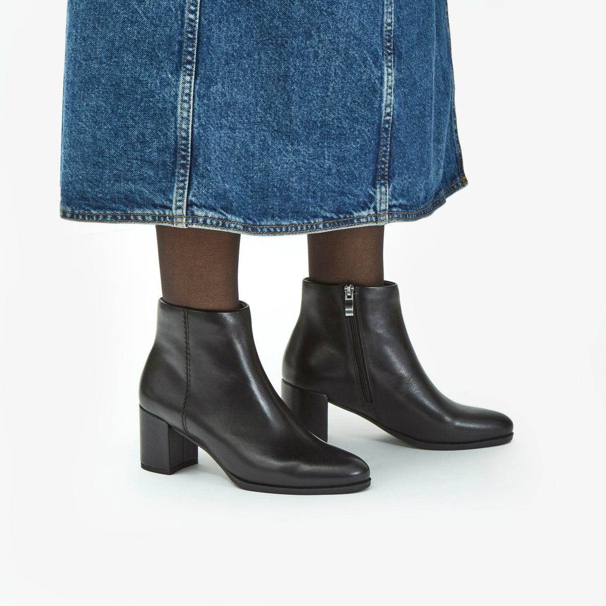 Clarks Freva 55 Zip Ankle Boot Black Leather