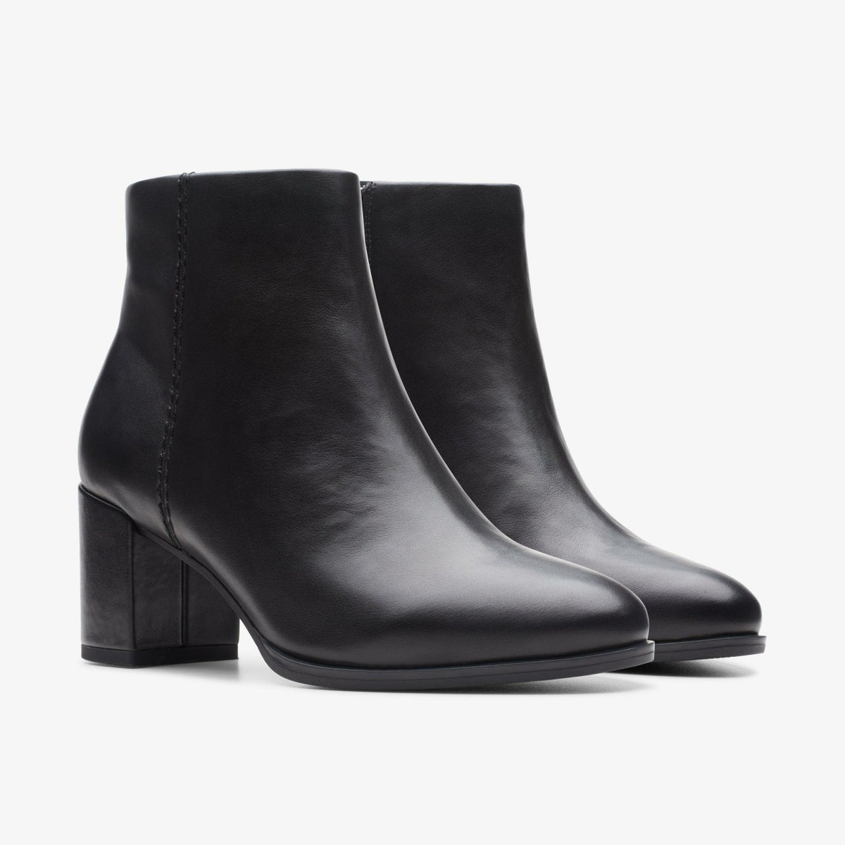 Clarks Freva 55 Zip Ankle Boot Black Leather