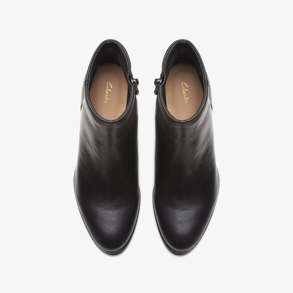 Clarks Freva 55 Zip Ankle Boot Black Leather