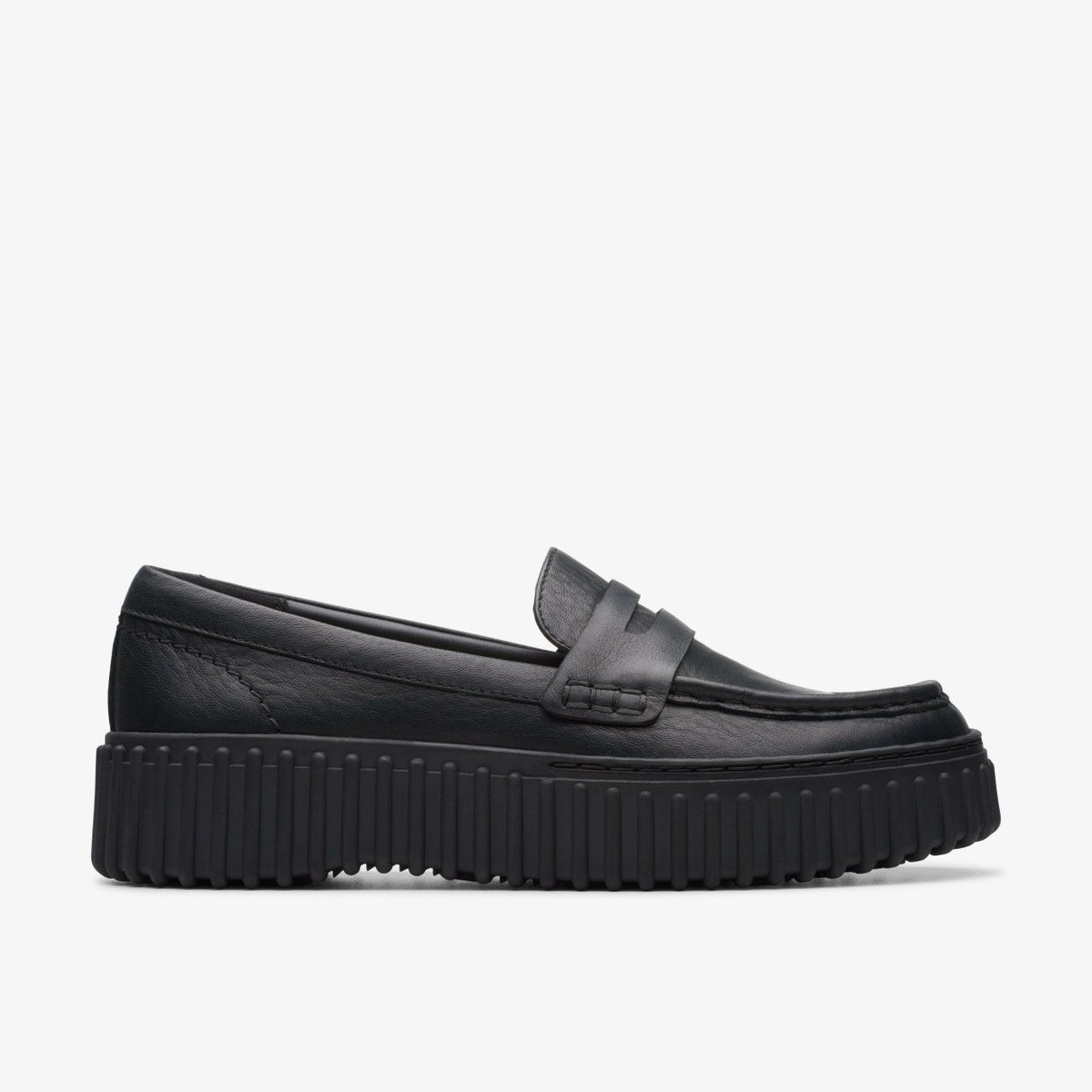 Clarks Torhill Penny Loafer Black Leather