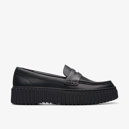 Clarks Torhill Penny Loafer Black Leather