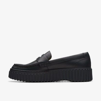 Clarks Torhill Penny Loafer Black Leather