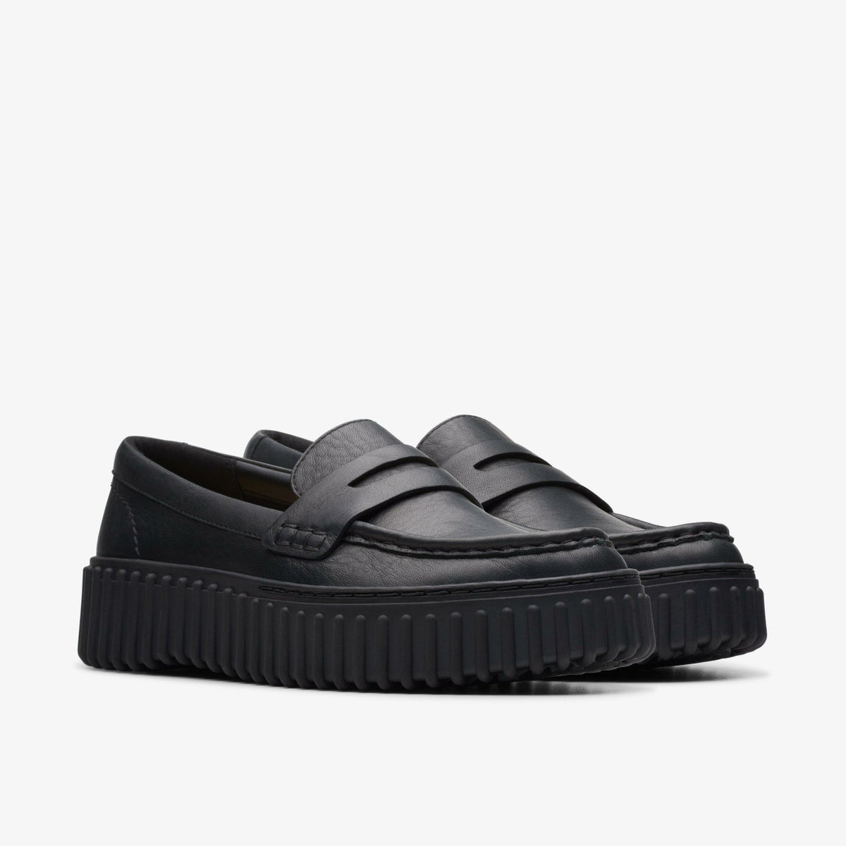 Clarks Torhill Penny Loafer Black Leather