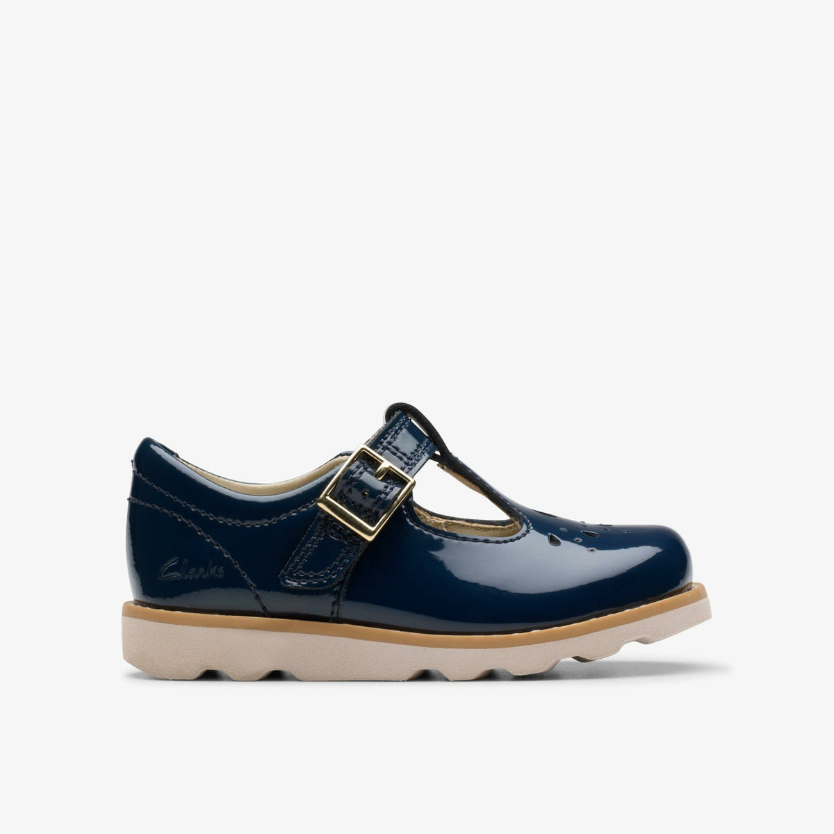 Clarks Crown Print Toddler Navy Patent