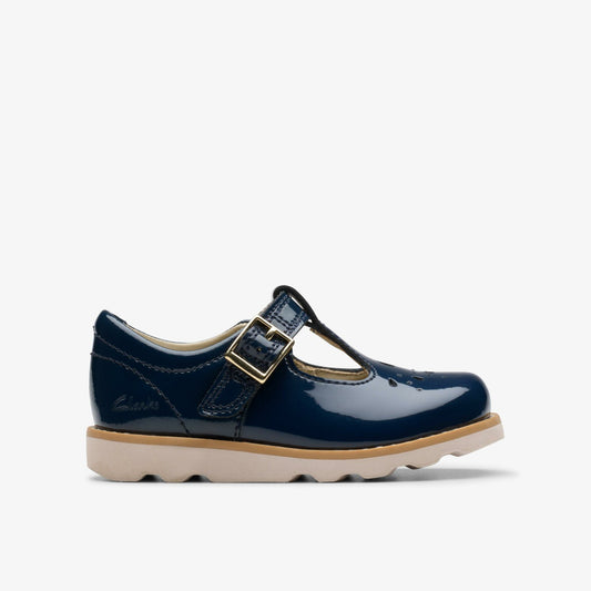 Clarks Crown Print Toddler Navy Patent