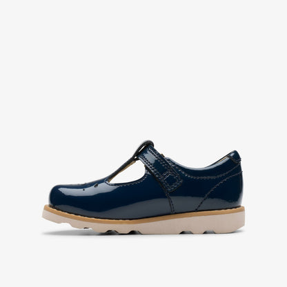 Clarks Crown Print Toddler Navy Patent