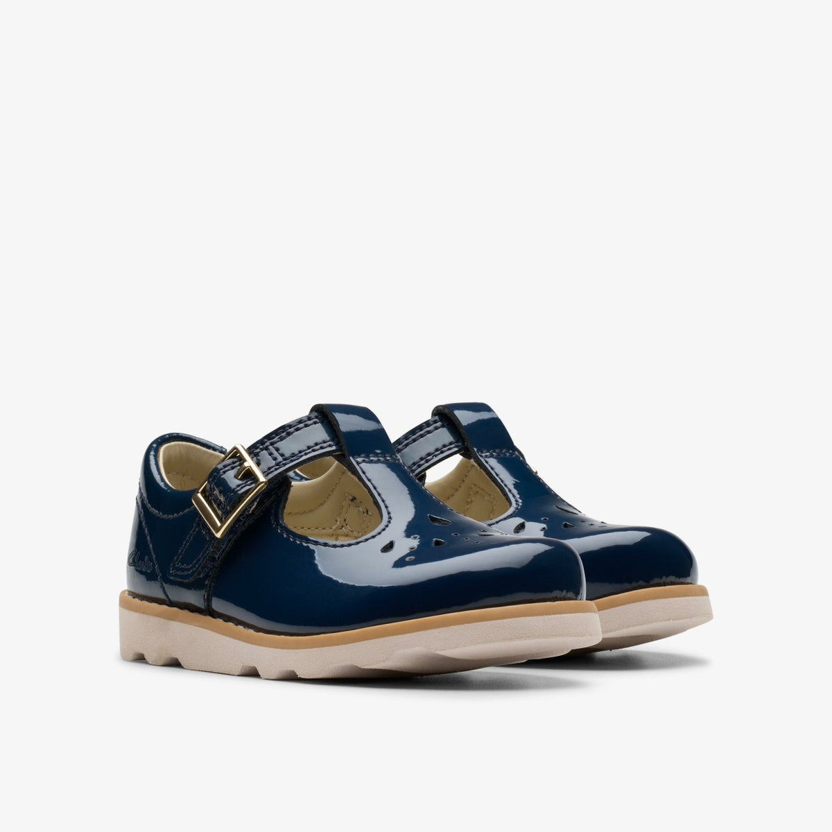 Clarks Crown Print Toddler Navy Patent