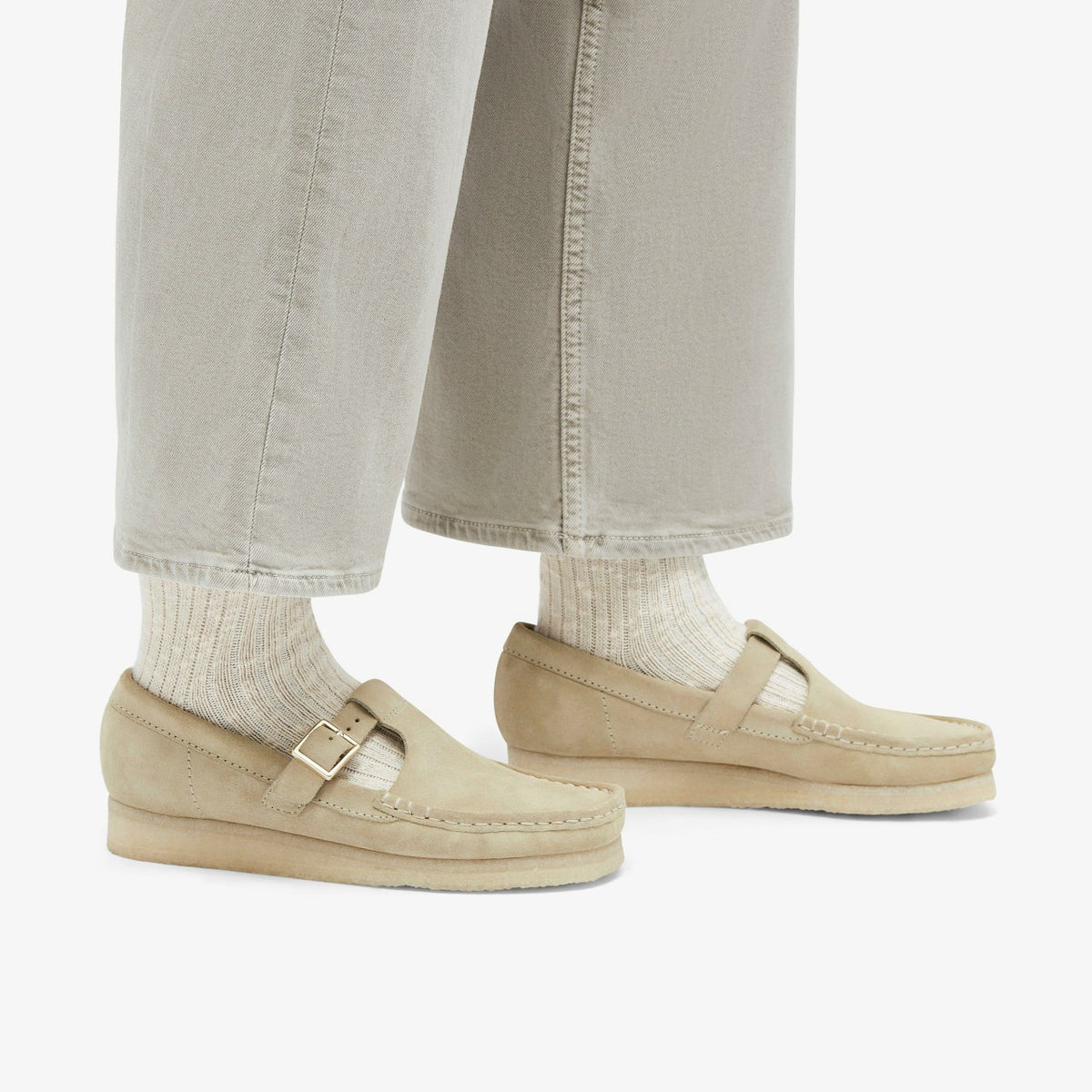 Clarks Wallabee T Bar Maple Suede