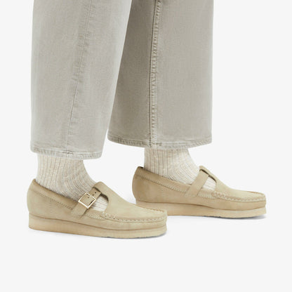 Clarks Wallabee T Bar Maple Suede