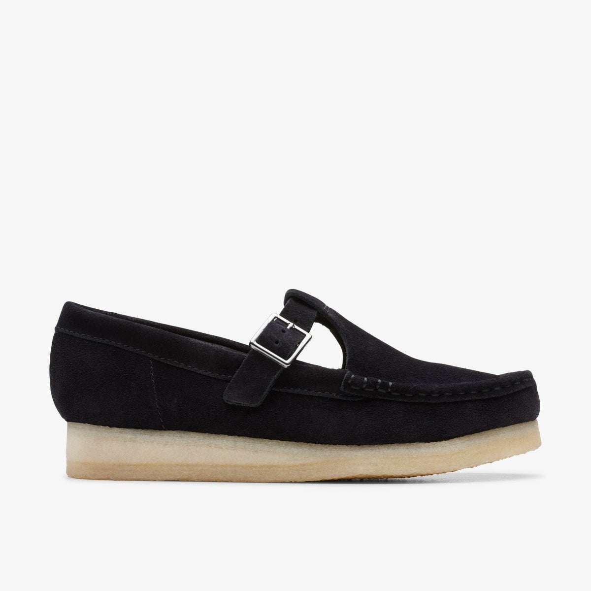 Clarks Wallabee T Bar Black Suede