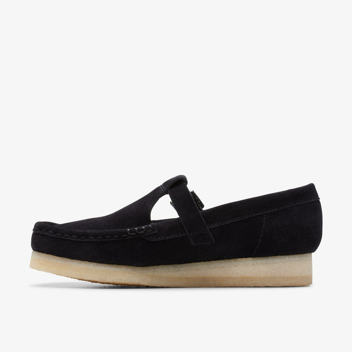 Clarks Wallabee T Bar Black Suede