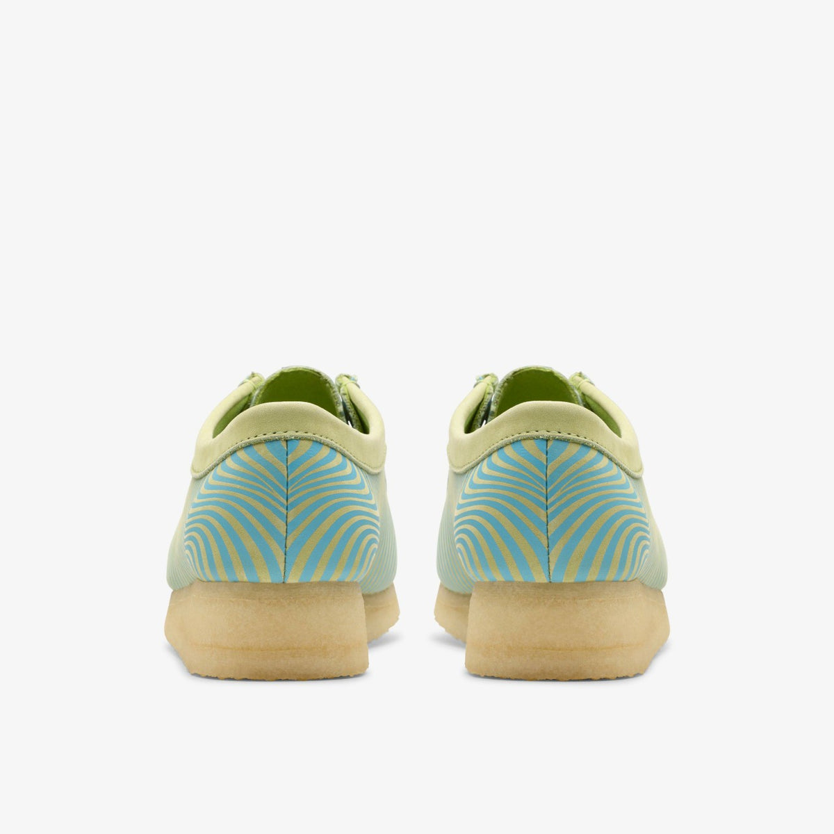 Clarks Wallabee Blue/Lime Print