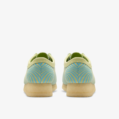 Clarks Wallabee Blue/Lime Print