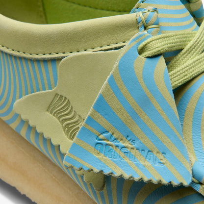 Clarks Wallabee Blue/Lime Print