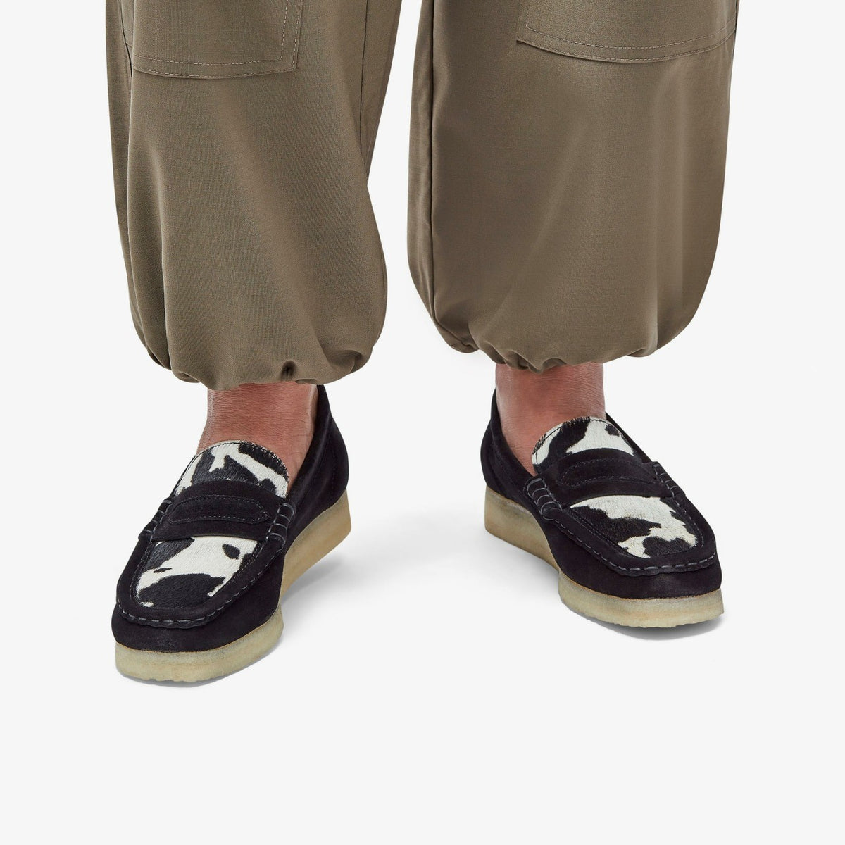 Clarks Wallabee Loafer Cow Print HairOn