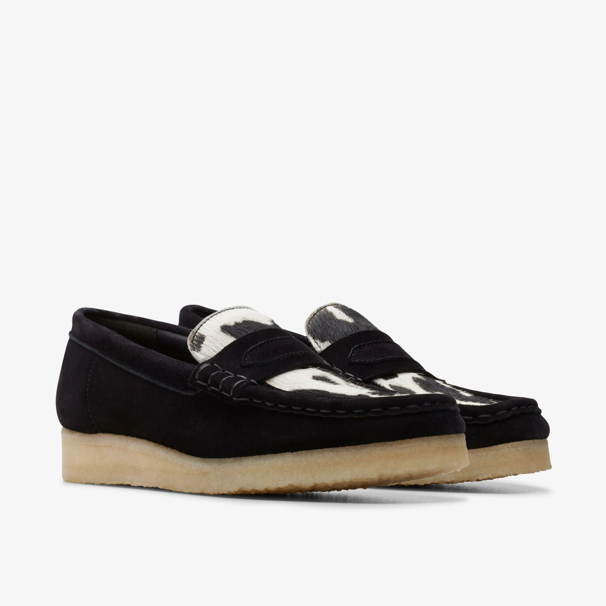 Clarks Wallabee Loafer Cow Print HairOn