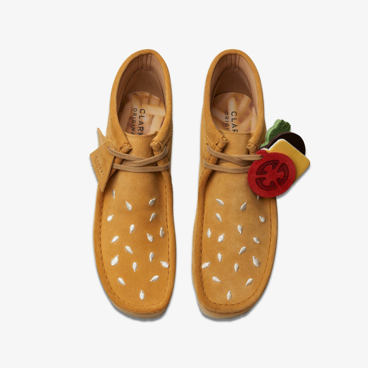 Clarks Wallabee Boot Tan Embroidery