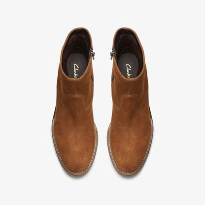 Clarks Colden Up Dark Tan Suede