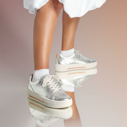 Clarks Hollyhock Walk Silver Leather
